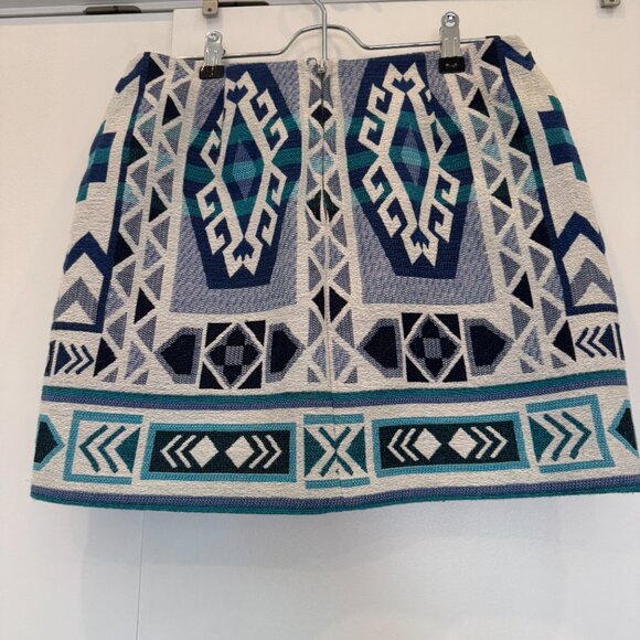 Aztec Geometric Mini Skirt – Size 8 - Picture 2 of 3